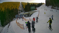 Modrá sjezdovka - dojezd k lanové dráze