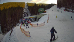 Modrá sjezdovka - dojezd k lanové dráze