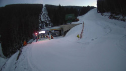 Modrá sjezdovka - dojezd k lanové dráze