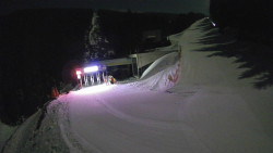 Modrá sjezdovka - dojezd k lanové dráze