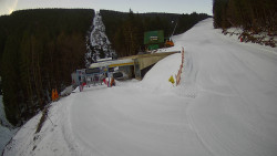 Modrá sjezdovka - dojezd k lanové dráze