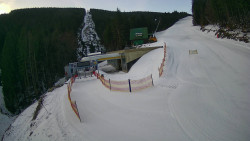 Modrá sjezdovka - dojezd k lanové dráze