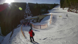 Modrá sjezdovka - dojezd k lanové dráze