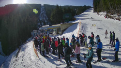 Modrá sjezdovka - dojezd k lanové dráze