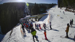 Modrá sjezdovka - dojezd k lanové dráze