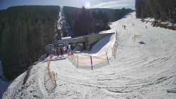 Modrá sjezdovka - dojezd k lanové dráze