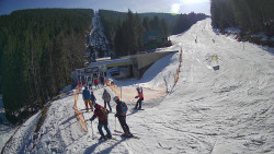 Modrá sjezdovka - dojezd k lanové dráze