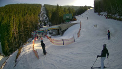 Modrá sjezdovka - dojezd k lanové dráze