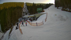 Modrá sjezdovka - dojezd k lanové dráze