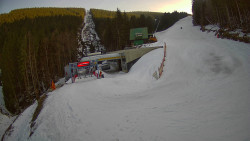 Modrá sjezdovka - dojezd k lanové dráze