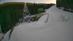 Modrá sjezdovka - dojezd k lanové dráze