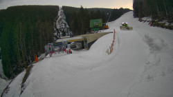 Modrá sjezdovka - dojezd k lanové dráze