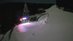 Modrá sjezdovka - dojezd k lanové dráze