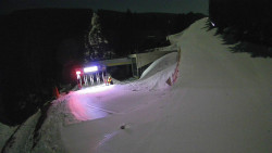 Modrá sjezdovka - dojezd k lanové dráze