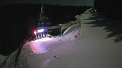 Modrá sjezdovka - dojezd k lanové dráze