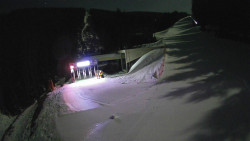 Modrá sjezdovka - dojezd k lanové dráze