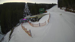 Modrá sjezdovka - dojezd k lanové dráze