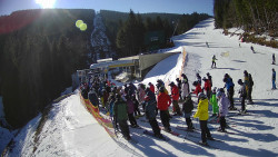 Modrá sjezdovka - dojezd k lanové dráze