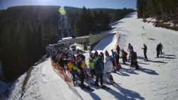 Modrá sjezdovka - dojezd k lanové dráze