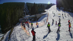 Modrá sjezdovka - dojezd k lanové dráze