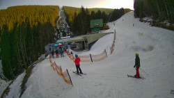 Modrá sjezdovka - dojezd k lanové dráze