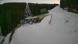 Modrá sjezdovka - dojezd k lanové dráze