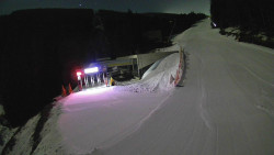 Modrá sjezdovka - dojezd k lanové dráze