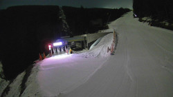 Modrá sjezdovka - dojezd k lanové dráze