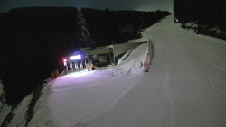 Modrá sjezdovka - dojezd k lanové dráze