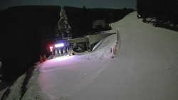 Modrá sjezdovka - dojezd k lanové dráze