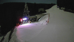 Modrá sjezdovka - dojezd k lanové dráze