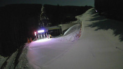 Modrá sjezdovka - dojezd k lanové dráze