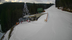 Modrá sjezdovka - dojezd k lanové dráze