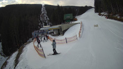 Modrá sjezdovka - dojezd k lanové dráze