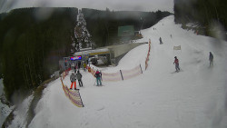 Modrá sjezdovka - dojezd k lanové dráze