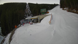 Modrá sjezdovka - dojezd k lanové dráze