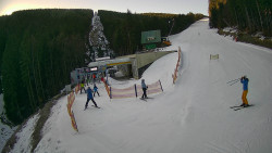 Modrá sjezdovka - dojezd k lanové dráze