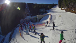 Modrá sjezdovka - dojezd k lanové dráze