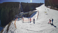 Modrá sjezdovka - dojezd k lanové dráze