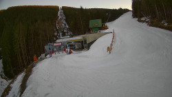 Modrá sjezdovka - dojezd k lanové dráze