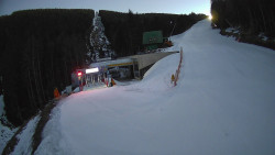 Modrá sjezdovka - dojezd k lanové dráze