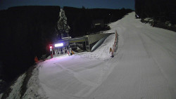 Modrá sjezdovka - dojezd k lanové dráze