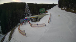 Modrá sjezdovka - dojezd k lanové dráze