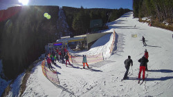 Modrá sjezdovka - dojezd k lanové dráze