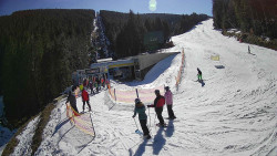 Modrá sjezdovka - dojezd k lanové dráze