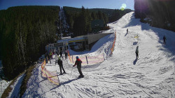 Modrá sjezdovka - dojezd k lanové dráze