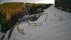 Modrá sjezdovka - dojezd k lanové dráze