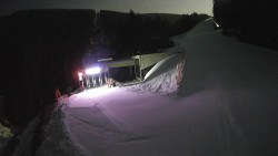 Modrá sjezdovka - dojezd k lanové dráze