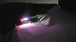 Modrá sjezdovka - dojezd k lanové dráze