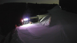 Modrá sjezdovka - dojezd k lanové dráze